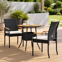 Black Rattan Chairs with Cushions – Perfect for Your Garden