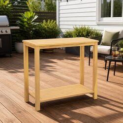 Outdoor Furniture: Rustic Brown Console Table with Storage