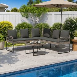 Enhance Your Outdoor Living with This Grey Sofa Set