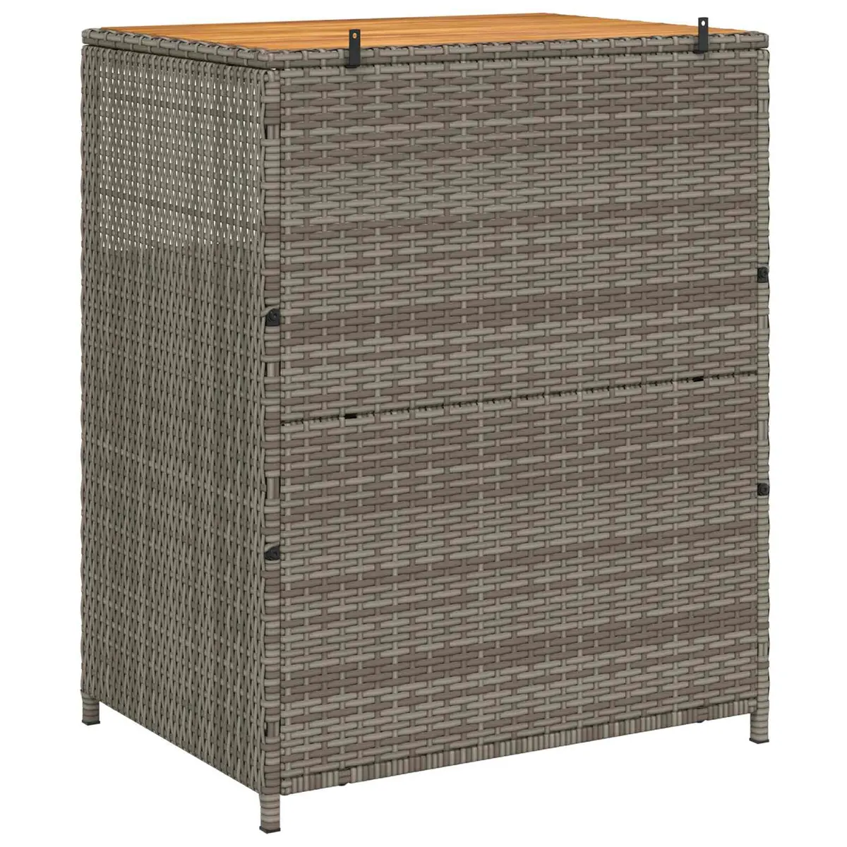 Storage Cabinet 70x50x87cm Grey Acacia Wood Top Rattan Doors