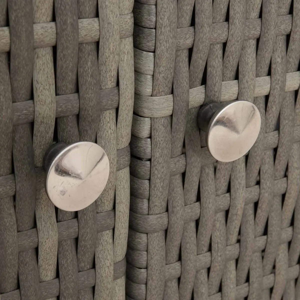 Storage Cabinet 70x50x87cm Grey Acacia Wood Top Rattan Doors