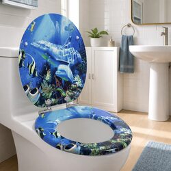 Upgrade Your Bathroom with a Stylish Blue Soft-Close Toilet Seat