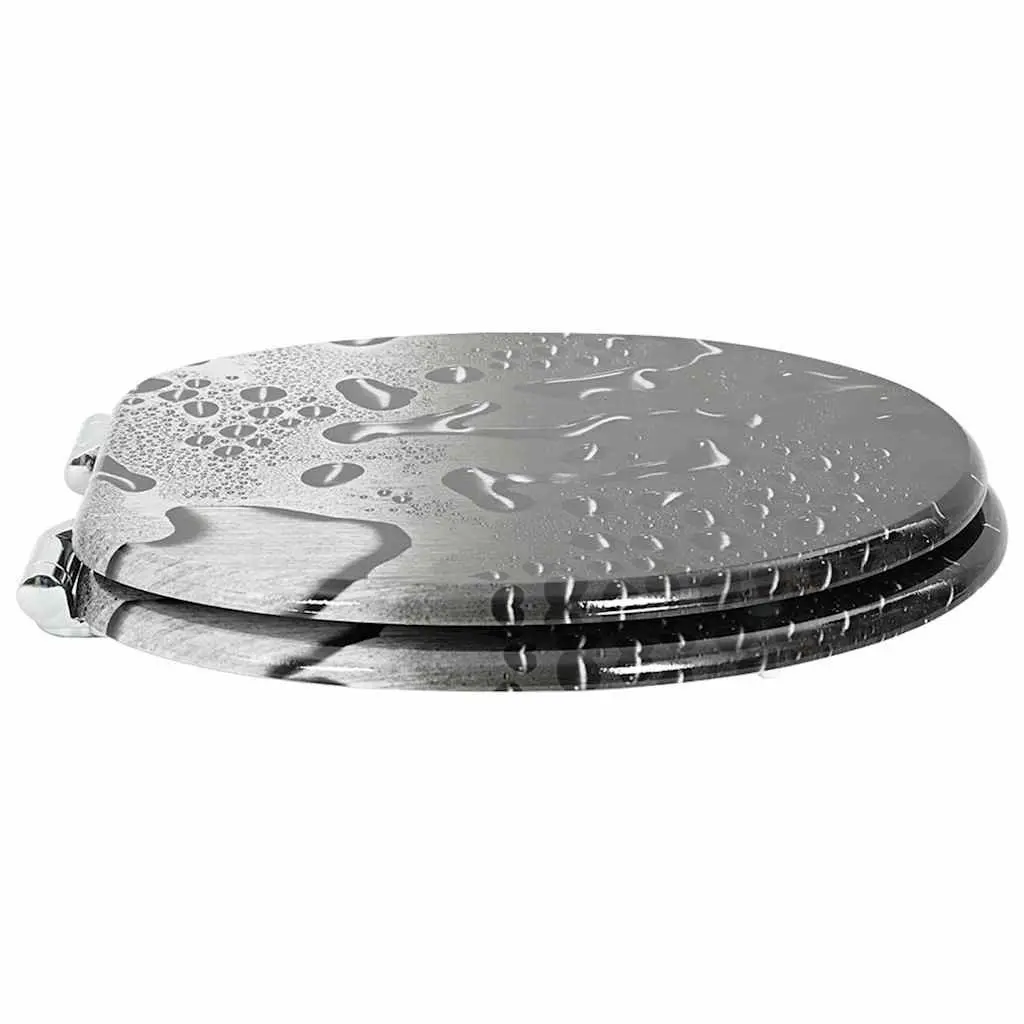 Soft-Close Toilet Seat Grey MDF Board 44 x 38 cm Bathroom Upgrade
