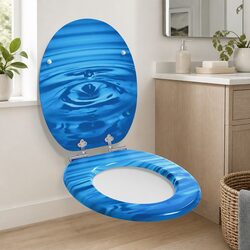 Elevate Your Bathroom with a Blue MDF Soft-Close Toilet Seat