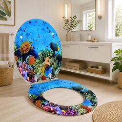 Elegant Soft-Close Toilet Seat in Deep Sea Blue
