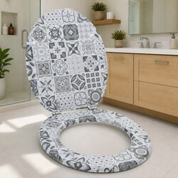 Elevate Your Bathroom with Grey Soft-Close Toilet Seat