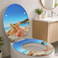 Elevate Your Bathroom with Light Blue Soft-Close Toilet Seat
