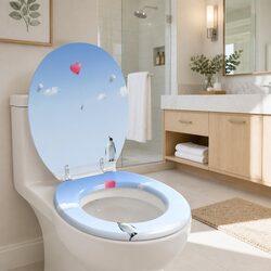 Elevate Your Bathroom with a Blue Soft-Close Toilet Seat