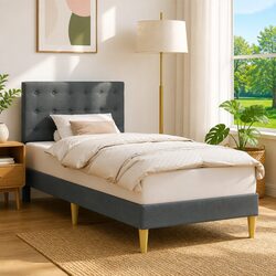 Elevate Your Bedroom with a Stylish Dark Grey Bed Frame 107 x 203 cm
