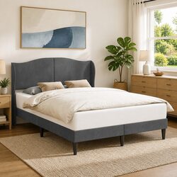 Transform Your Bedroom with this Dark Grey Bed Frame