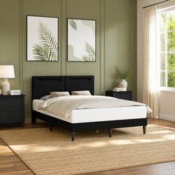 Elevate Your Bedroom Aesthetic with a Black Bed Frame and LED Lights