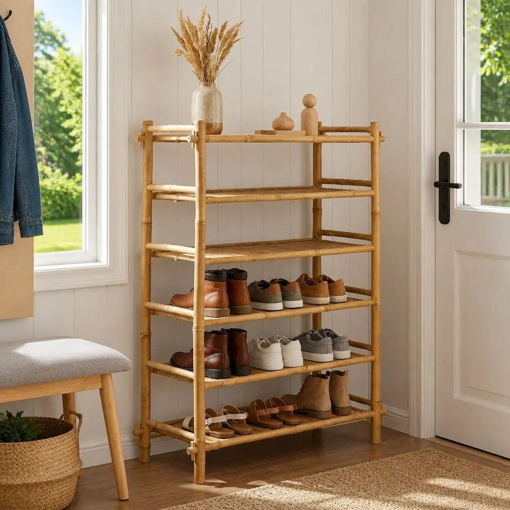 6-Tier Bamboo Shoe Rack