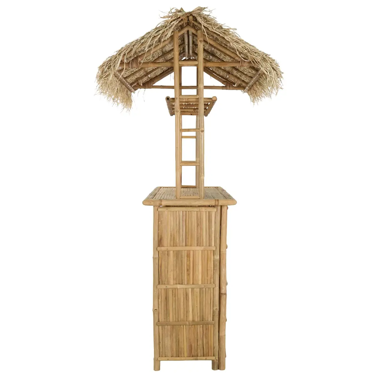 Outdoor Bar Table Bamboo Brown High Cocktail Furniture Patio Garden Backyard
