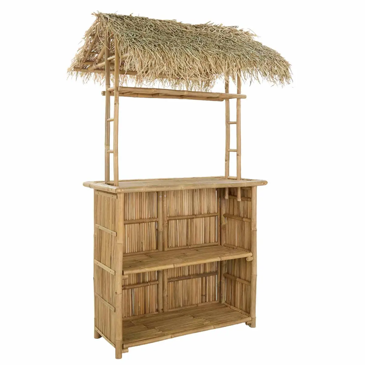 Outdoor Bar Table Bamboo Brown High Cocktail Furniture Patio Garden Backyard