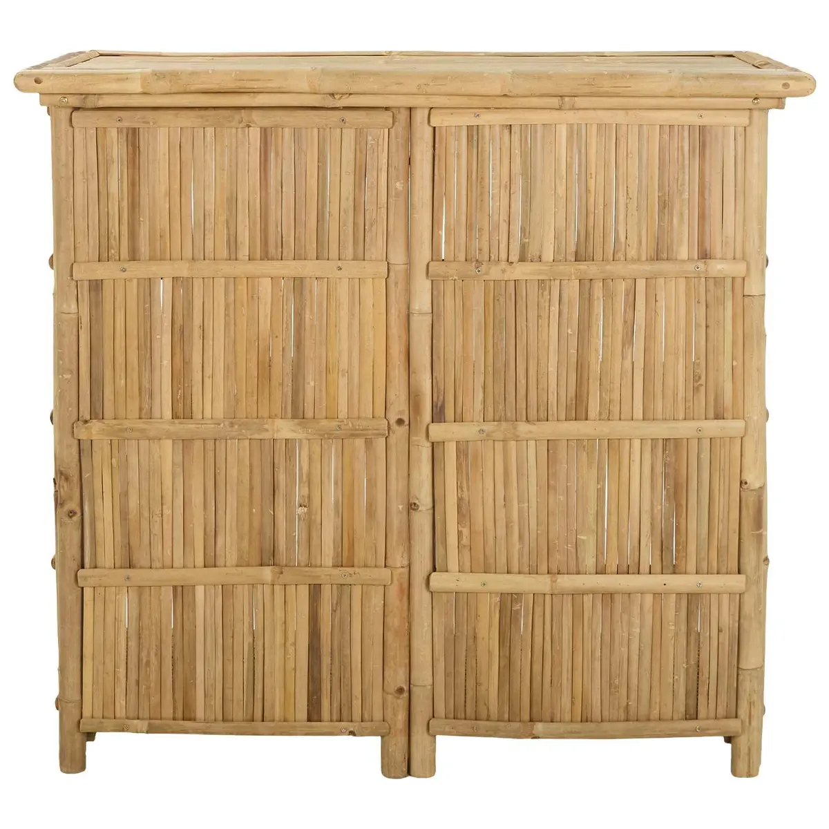 Outdoor Bar Table 115 x 55 x 105 cm Bamboo Natural Brown with Board Shelves for Storage
