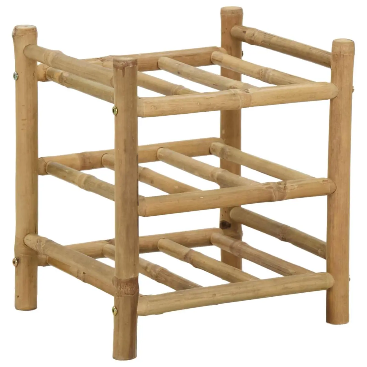 Wine Rack Bamboo Natural Brown Modern Storage Display 32.5 x 29.5 x 36 cm