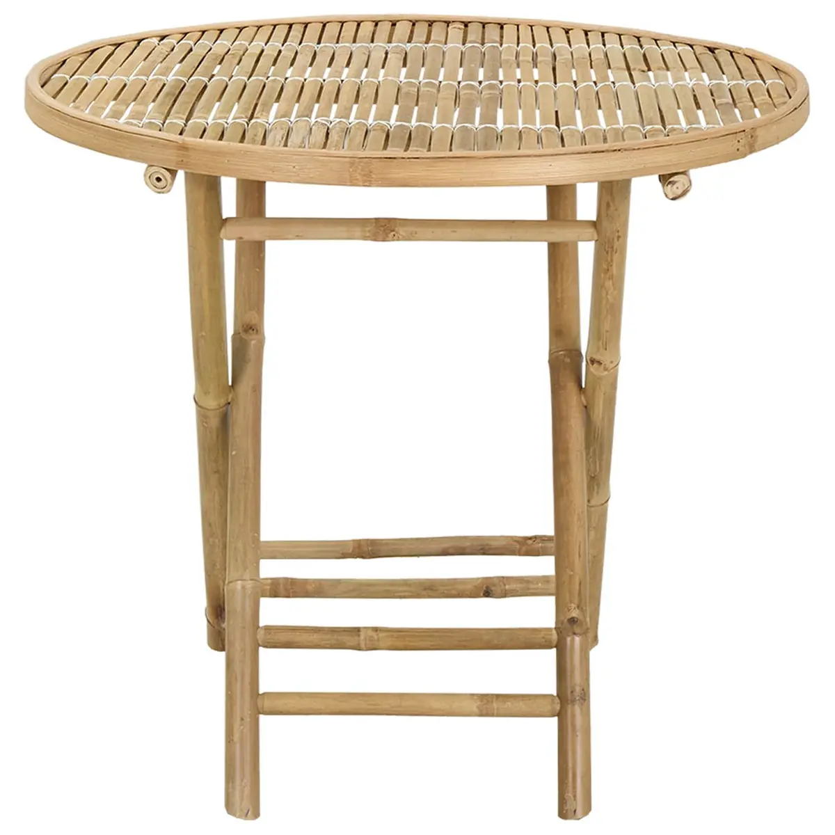Bamboo Garden Table Foldable Outdoor Indoor Furniture Natural Brown 80x70cm
