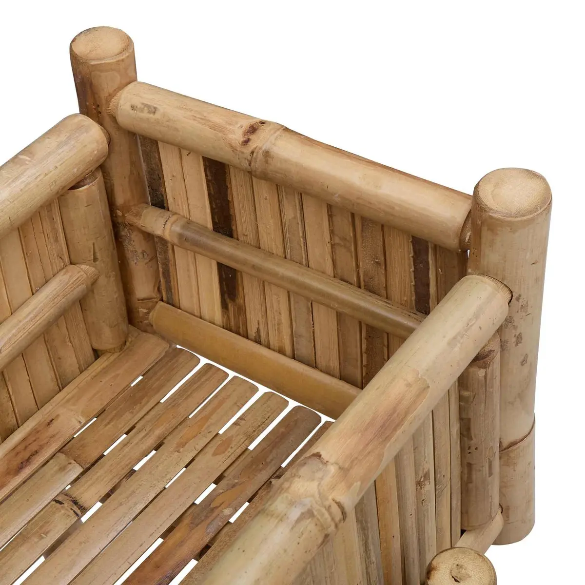 Garden Planter 50x38x74cm Bamboo Outdoor with Holder Natural Brown