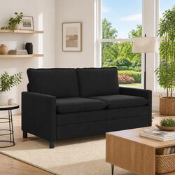 Elevate Your Space with a Modern Black Velvet Sofa