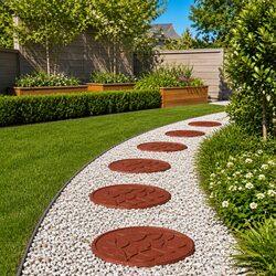 Enhance Your Outdoor Space with Decorative Red Stepping Stones