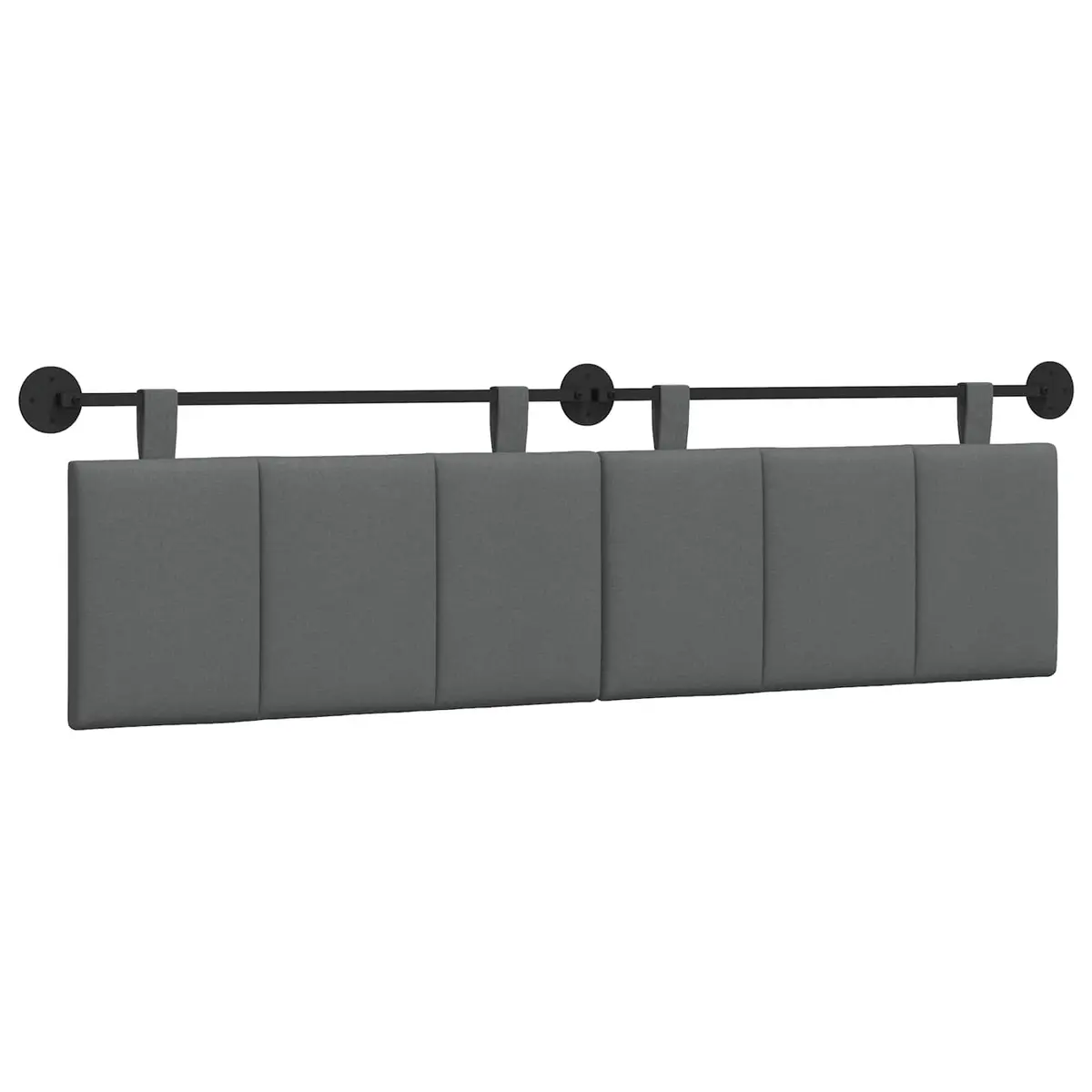 Hanging Headboard Wall Mounted Upholstered Bedroom Fabric Modern Grey Stripes