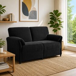 Chic Black Velvet 2-Seater Sofa to Elevate Your Living Room