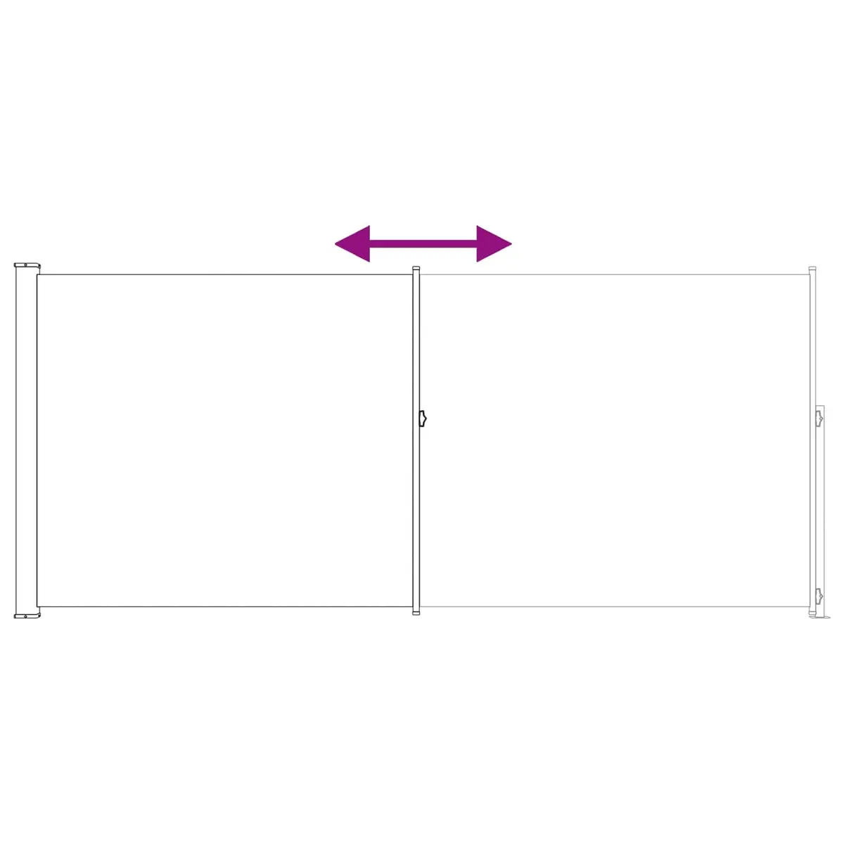 Retractable Side Awning 180 x 500 cm Outdoor Garden Patio Shade Privacy Screen