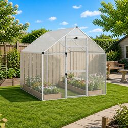 Elegant Silver Aviary 181.5 x 221 x 173.5 cm for Your Garden