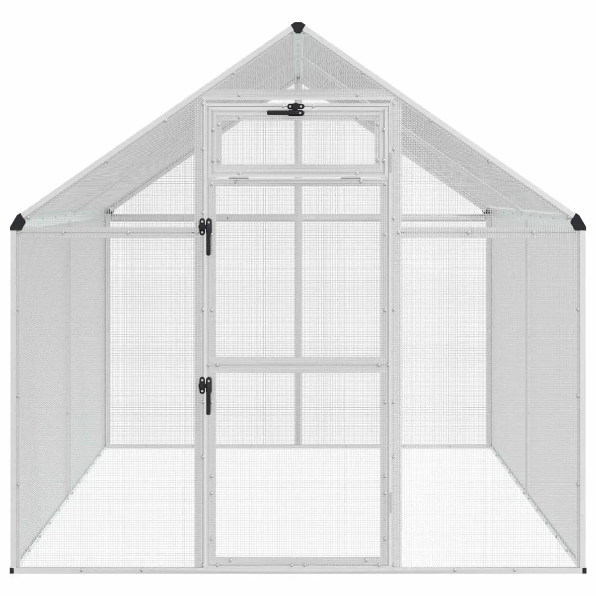 Bird Cage Silver 181.5 x 221 x 173.5 cm Outdoor Garden Welded Wire Mesh
