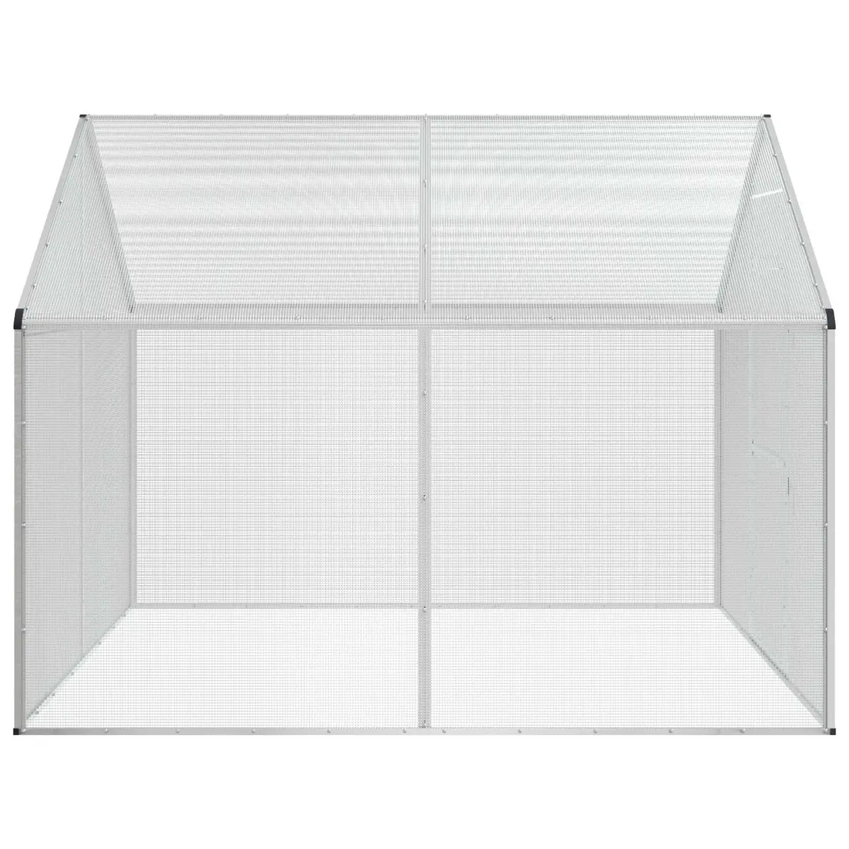 Bird Cage Silver 181.5 x 221 x 173.5 cm Outdoor Garden Welded Wire Mesh