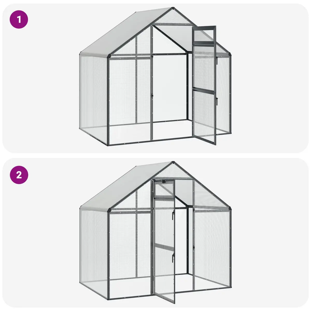 Bird Cage Anthracite Outdoor Garden Aviary Weatherproof Welded Wire Mesh