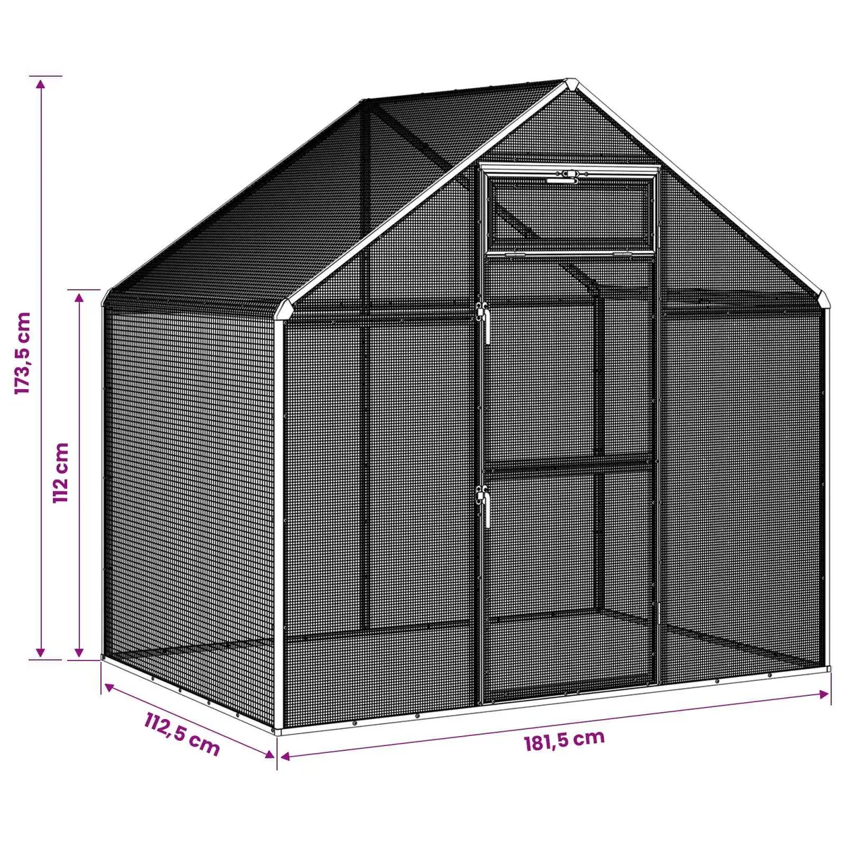 Bird Cage Anthracite Outdoor Garden Aviary Weatherproof Welded Wire Mesh