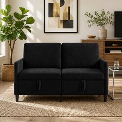 Revamp Your Space with a Black Sofa Offering Storage