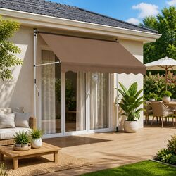Enhance Your Patio with a 350 cm Taupe Retractable Awning