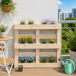 Elevate Your Space with 12 Grey Flower Boxes for Euro Pallets