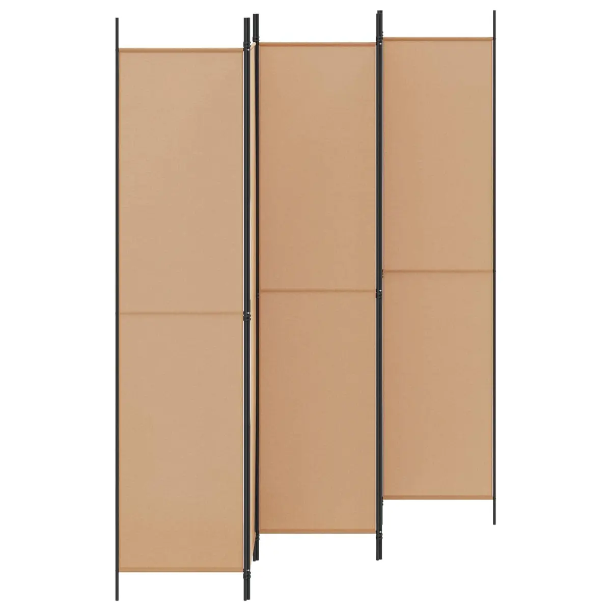 5-Panel Room Divider 250 x 220 cm Beige Folding Privacy Screen Fabric Partition