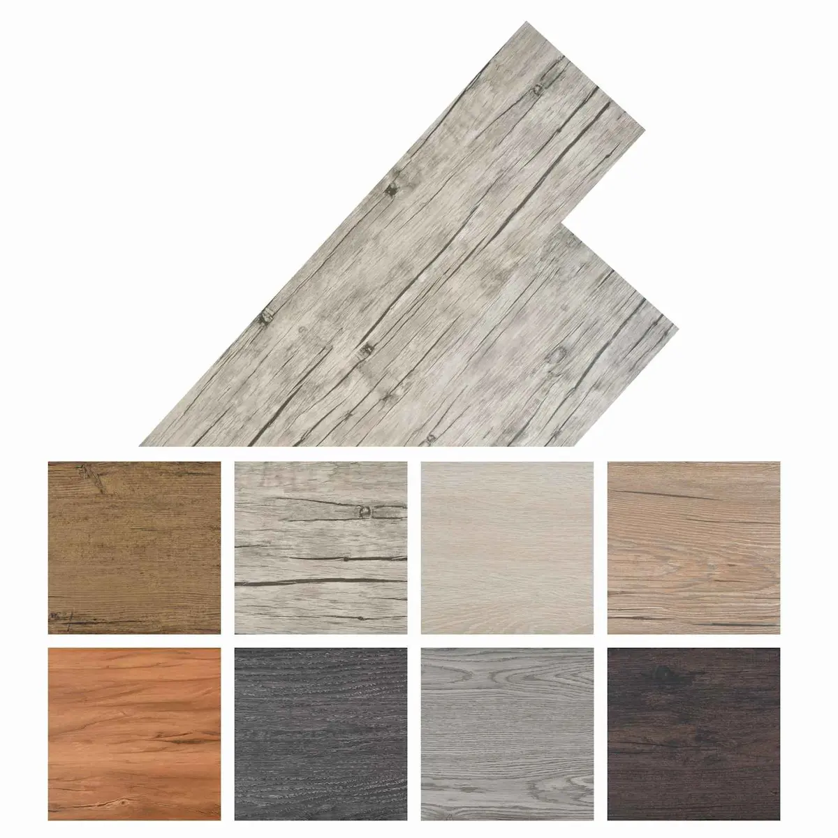 Self-Adhesive PVC Flooring Planks 18 Pieces Grey Modern Indoor Floor Covering