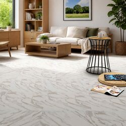 PVC Flooring Planks 5.11 m² Self-Adhesive White Marble Indoor 55 Pieces