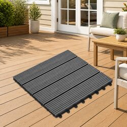 Enhance Your Outdoor Space with Grey Decking Tiles - 11 Pcs