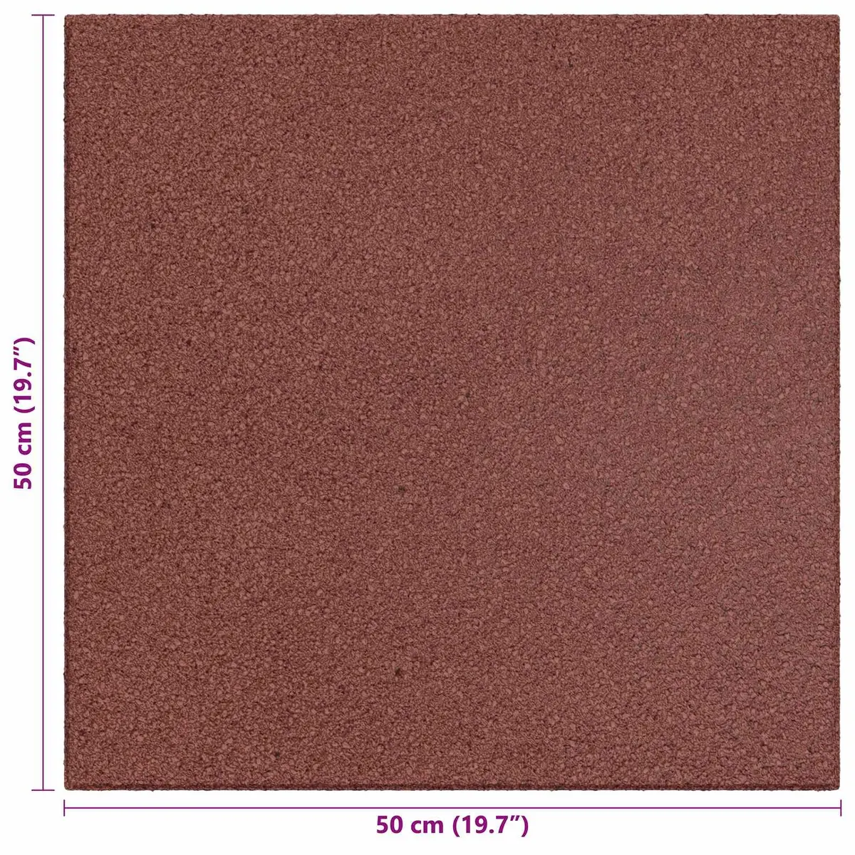 Fall Protection Tiles 50 x 50 cm Red 3 cm Thick High-Density Rubber Outdoor Playground Safety Flooring