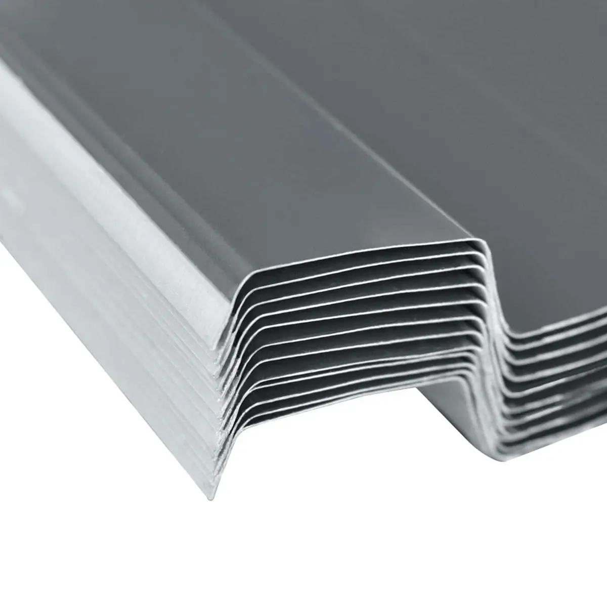 Roof Panel 129 x 45 cm Galvanised Steel Sheets Grey 12 Piece