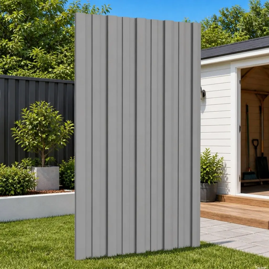 Roof Panel 80 x 45 cm Galvanised Steel Grey 36 Pieces