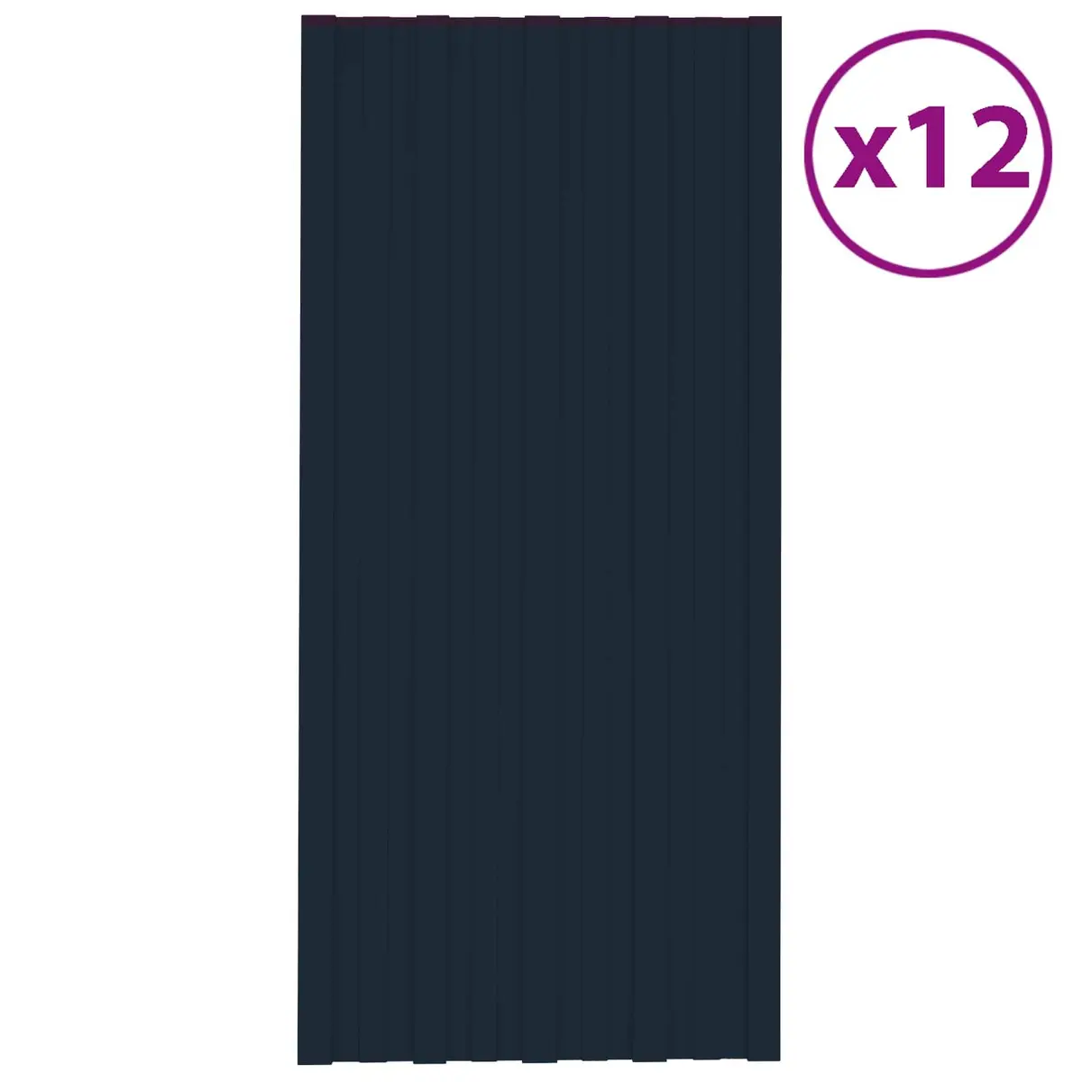 Roof Panel 12 pcs Anthracite 100 x 45 cm Galvanised Steel Rectangular Sheet
