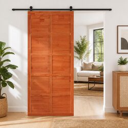 Solid Pine Barn Door Sliding Interior Rustic Brown 90 x 2.5 x 208 cm Space