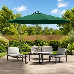 Stylish 3.5m Green Cantilever Parasol for Outdoor Comfort