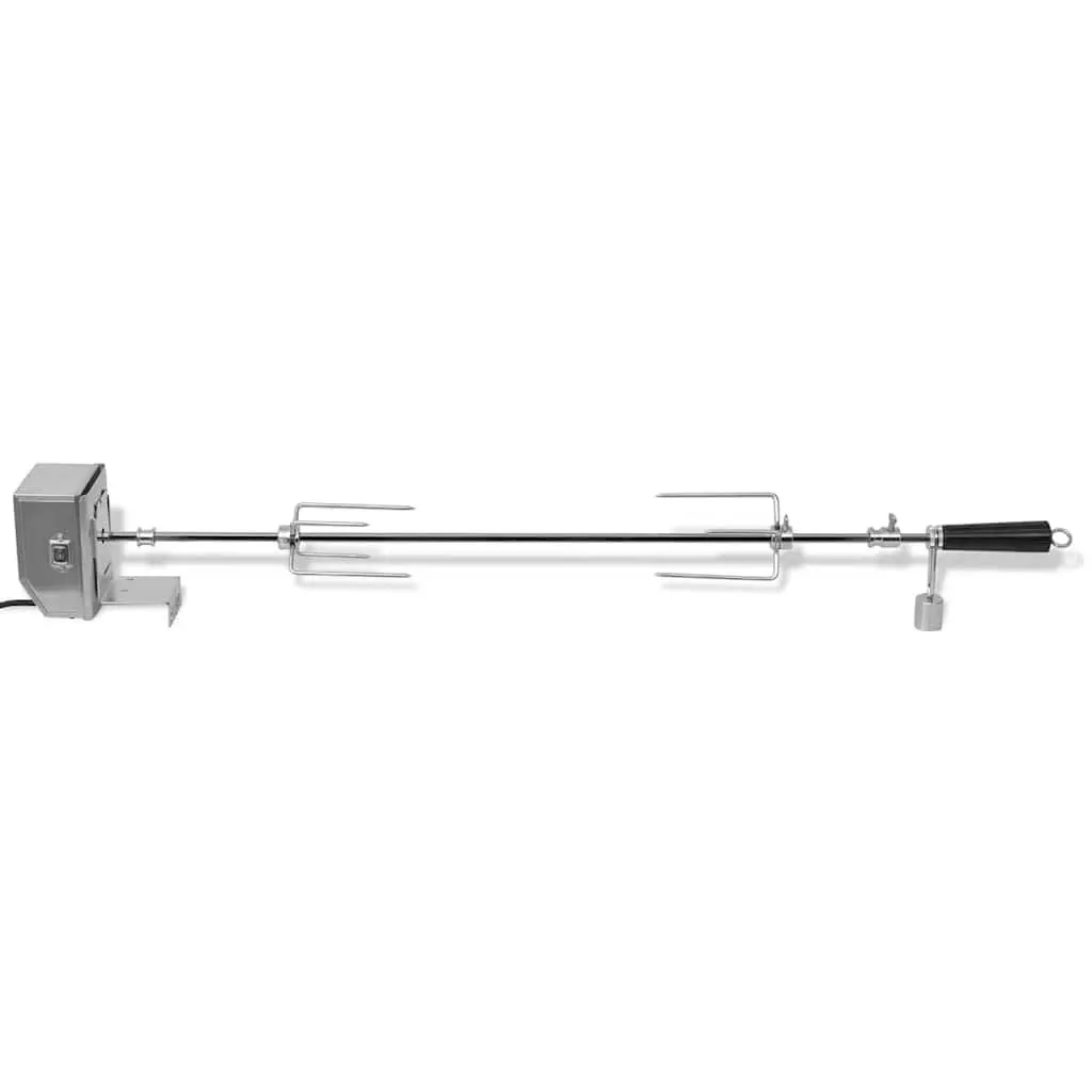 Rotisserie Spit Motor-Driven Skewer for Gas Charcoal Grill Adjustable Fork Width Durable Construction