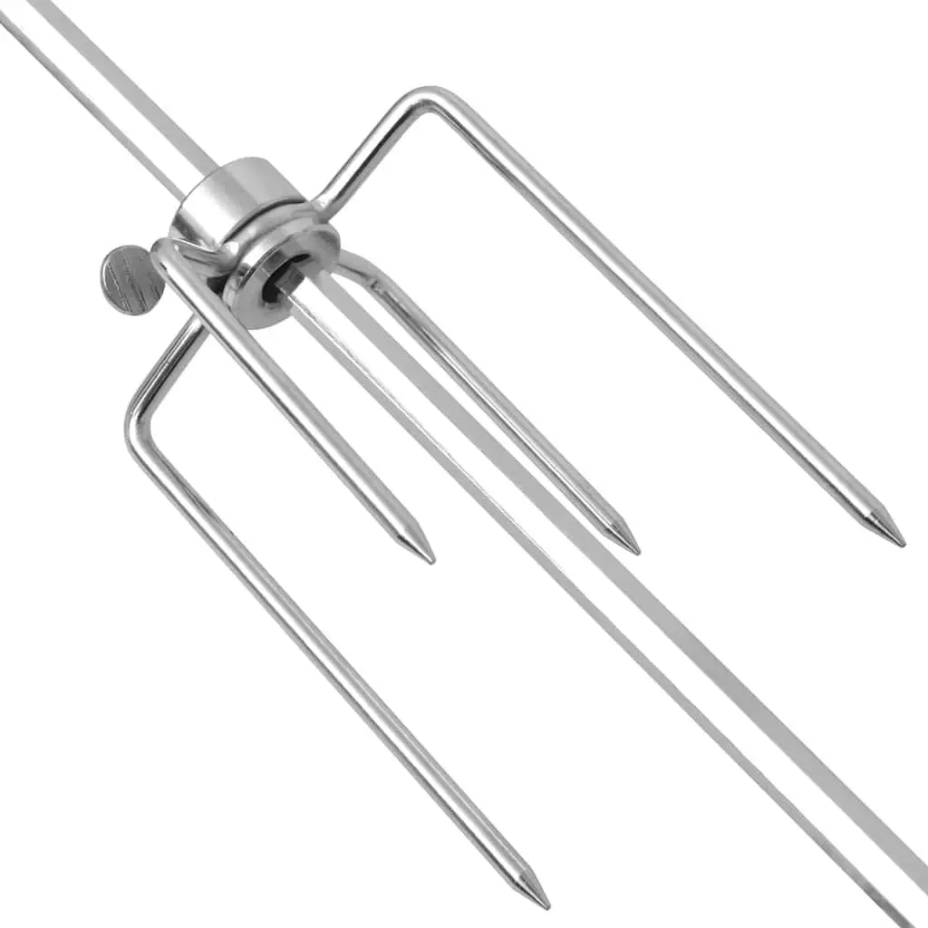 Rotisserie Spit Motor-Driven Skewer for Gas Charcoal Grill Adjustable Fork Width Durable Construction