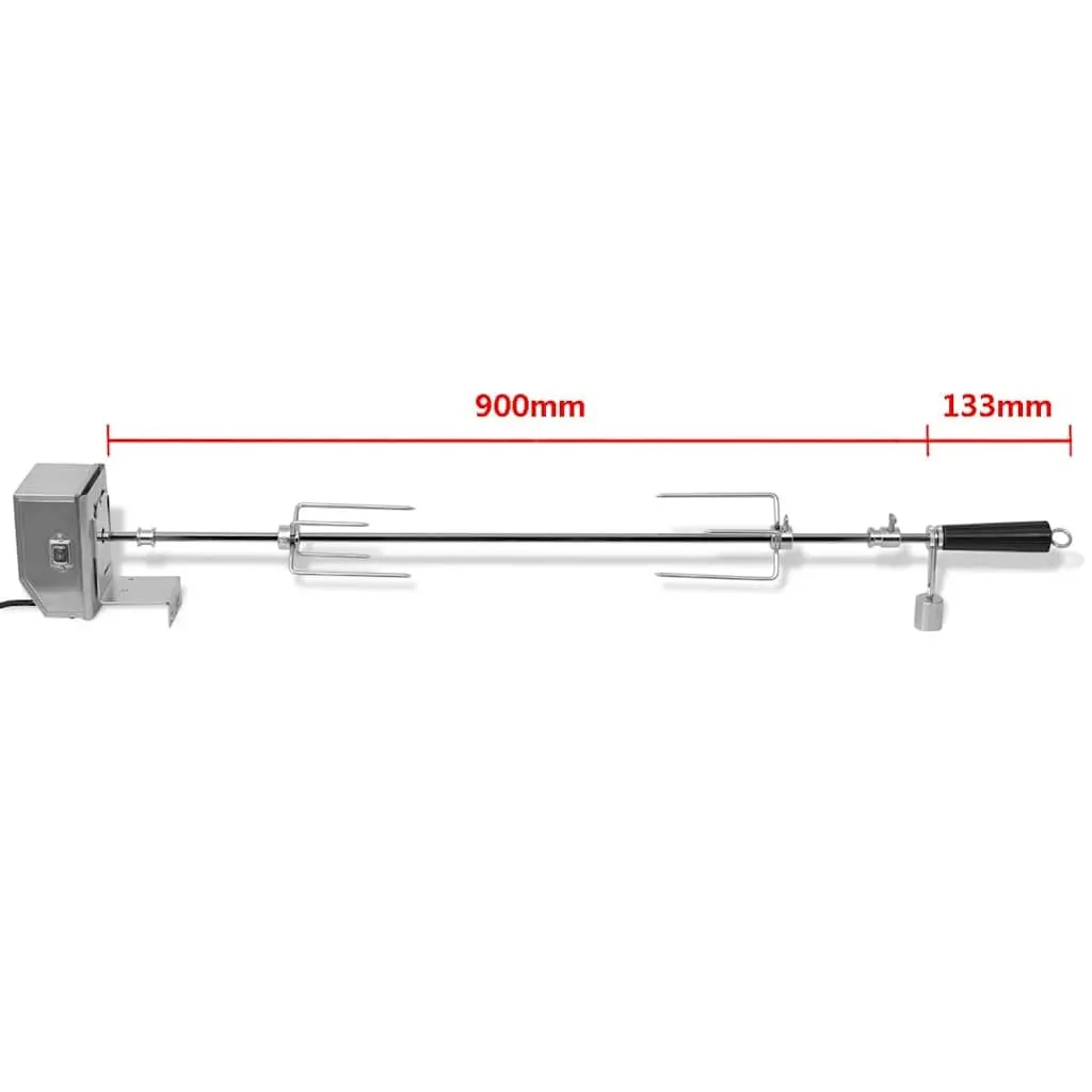 Rotisserie Spit Motor-Driven Skewer for Gas Charcoal Grill Adjustable Fork Width Durable Construction