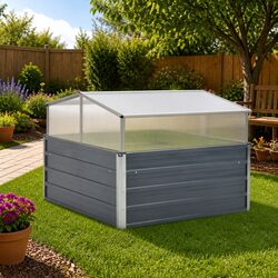 Enhance Your Garden with This Grey Greenhouse 100x100x85 cm