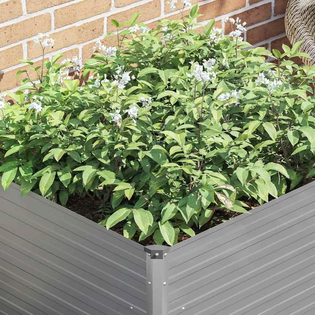 Raised Garden Bed 100x100x77 cm Galvanised Steel Planter for Vegetables Herbs